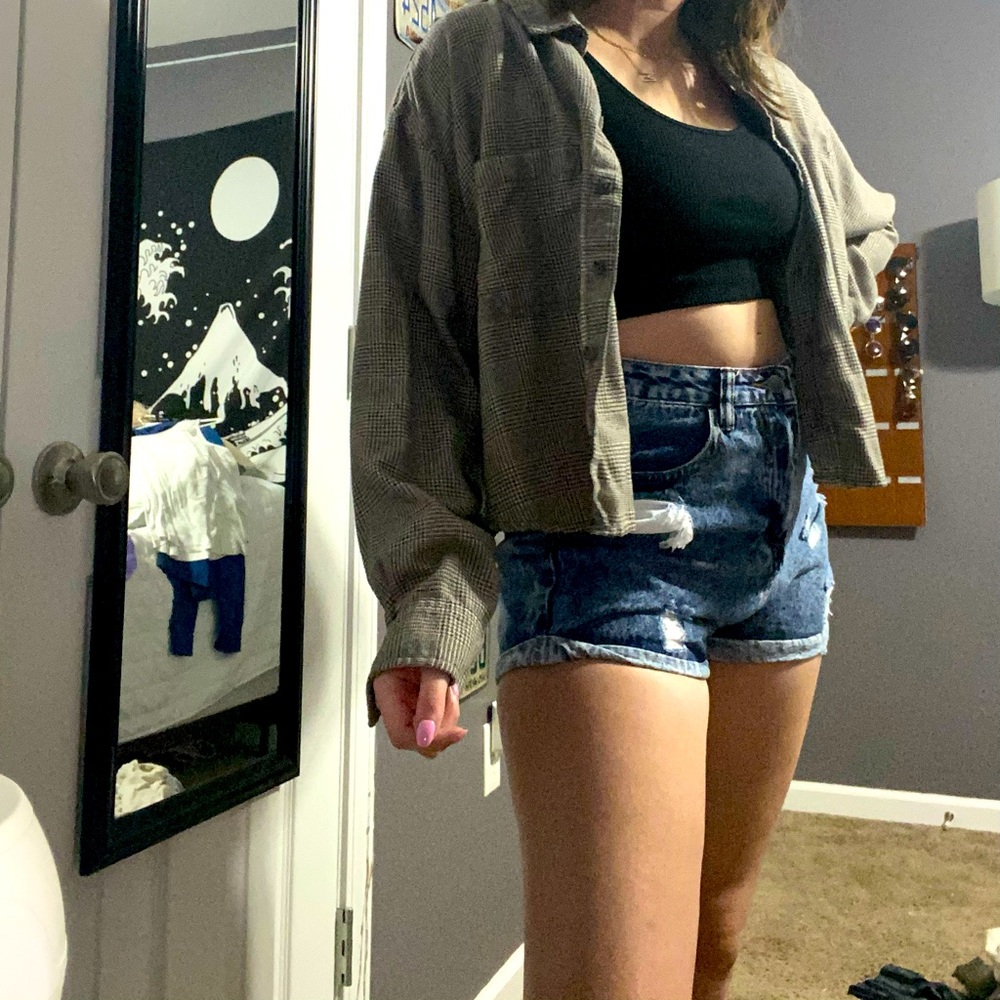cropped flannel